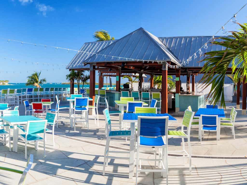 Chairs and tables outside